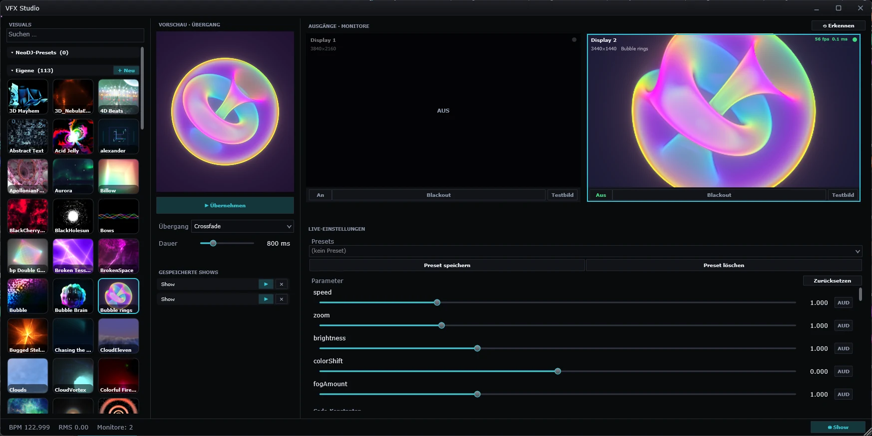 Live-Visuals, die auf die Musik reagieren